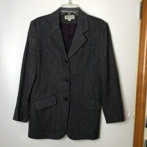 VINTAGE Jordan & Cole Women's Gray Long Sleeve Lined Wool Jacket M MEDIUM